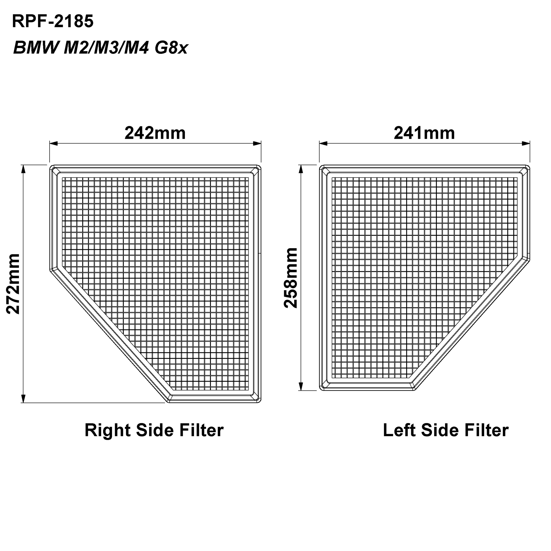 Performance Foam Replacement Air Filters for BMW M2 M3 M4 3.0T S58