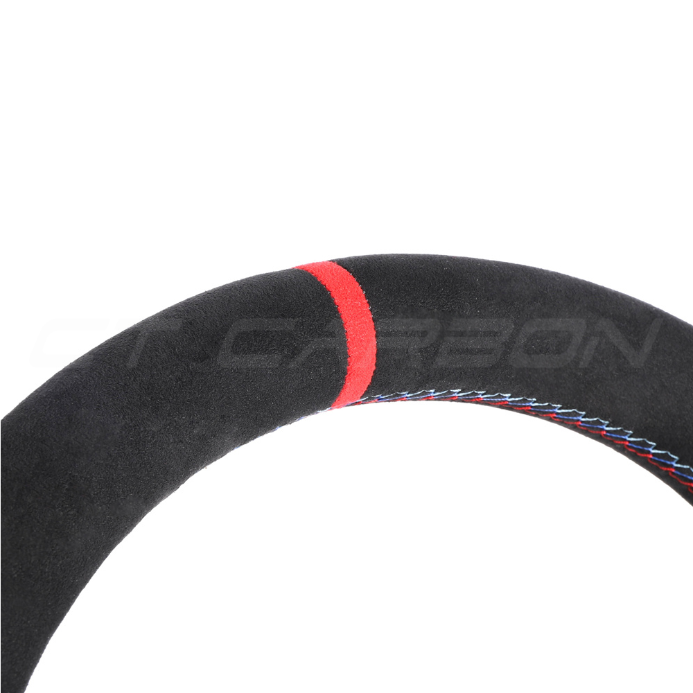 BMW G8X LEATHER / ALCANTARA FLAT BOTTOM CUSTOM STEERING WHEEL